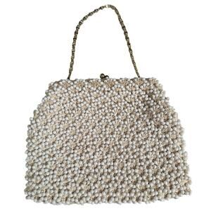 Vintage 50s Richere Made in Japan Beaded Crochet Handbag Purse Glam Coquette